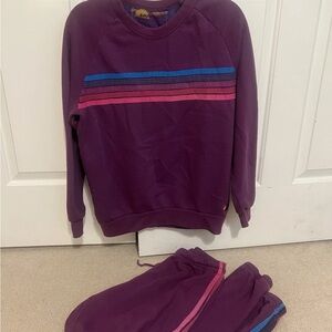 Aviator Nation Purple 5 stripe joggers size xl
